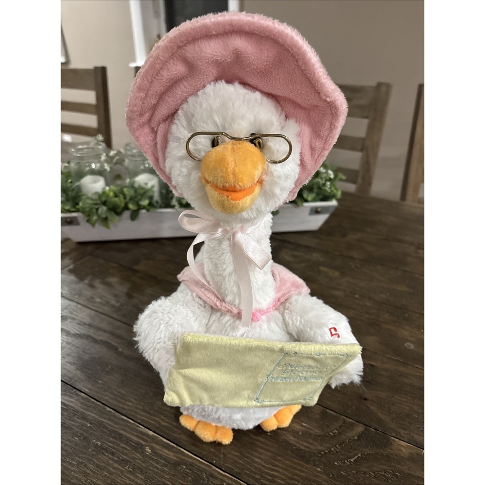 Cuddle Barn Mother Goose Nursery Rhyme Musical Plush Pink Stuff Animal Toy